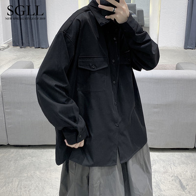 Férfi ing hosszú ujjal és zsebbel