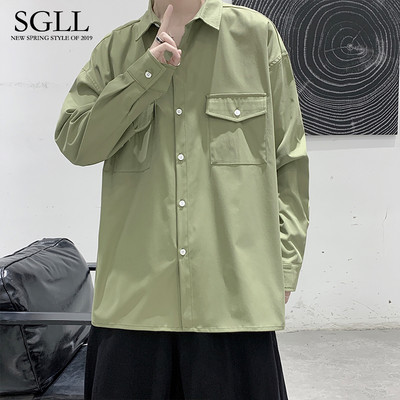 Férfi ing hosszú ujjal és zsebbel