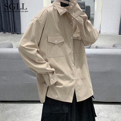 Férfi ing hosszú ujjal és zsebbel