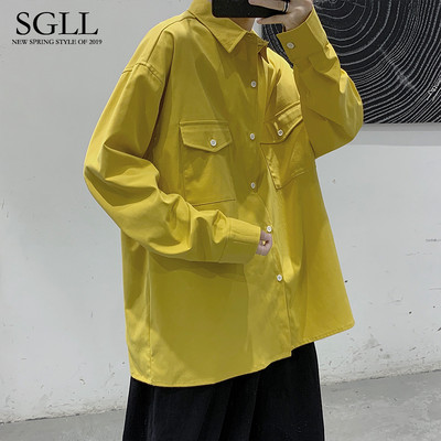 Férfi ing hosszú ujjal és zsebbel