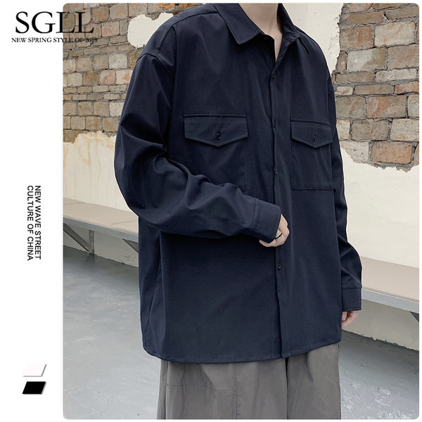 Vyriški marškiniai ilgomis rankovėmis ir kišenėmis