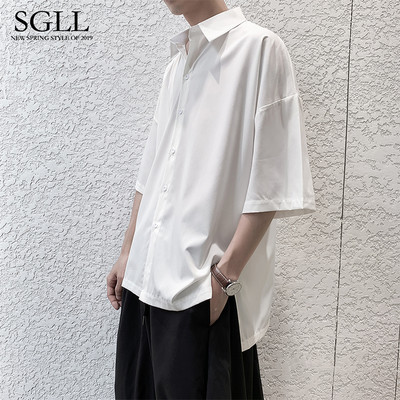 Új modell egyszínű férfi ing 3/4-es ujjal