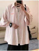 Ανδρικό casual πουκάμισο φαρδύ σχέδιο με κουμπιά και επιγραφή