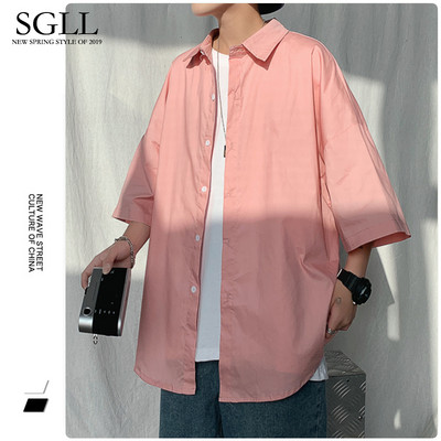 Νέο μοντέλο καλοκαιρινό ανδρικό πουκάμισο με μανίκι 7/8