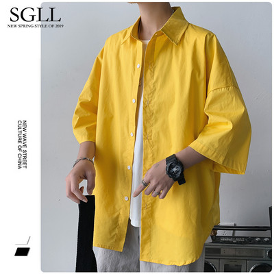 Νέο μοντέλο καλοκαιρινό ανδρικό πουκάμισο με μανίκι 7/8