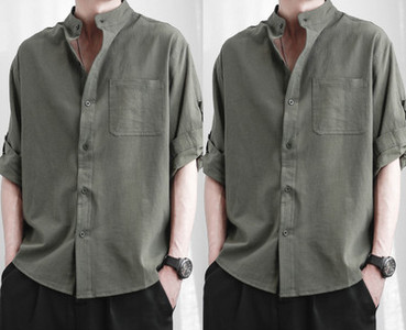 Meeste vabaaja särk nööpide ja taskuga