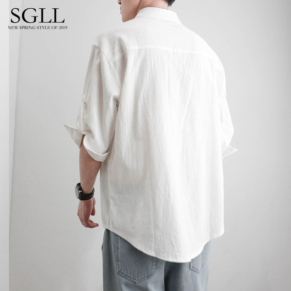 Meeste vabaaja särk nööpide ja taskuga