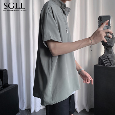 Vyriški marškiniai su 3/4 rankovėmis ir sagomis