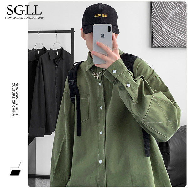 Kahes värvitoonis pikkade varrukatega ja taskuga meeste särk