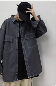 Ανδρικό φαρδύ πουκάμισο με κλασικό γιακά και τσέπη