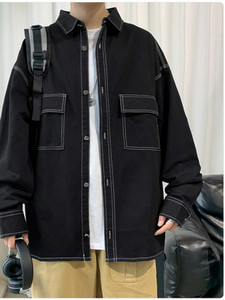 Ανδρικό φαρδύ πουκάμισο με κλασικό γιακά και τσέπη