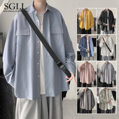 Lai meeste ühevärviline taskutega särk