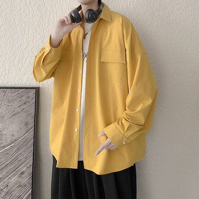 Lai meeste ühevärviline taskutega särk