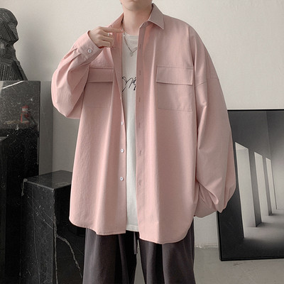 Lai meeste ühevärviline taskutega särk