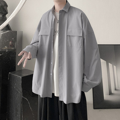 Lai meeste ühevärviline taskutega särk