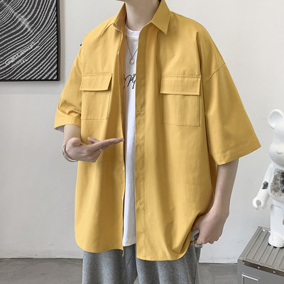 Lai meeste ühevärviline taskutega särk