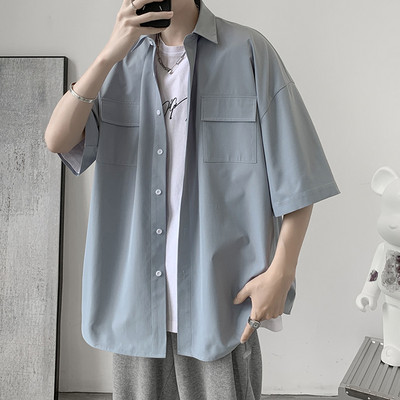 Lai meeste ühevärviline taskutega särk