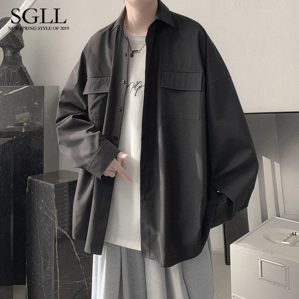 Lai meeste ühevärviline taskutega särk