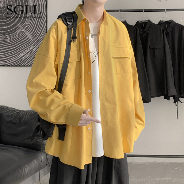 Lai meeste ühevärviline taskutega särk