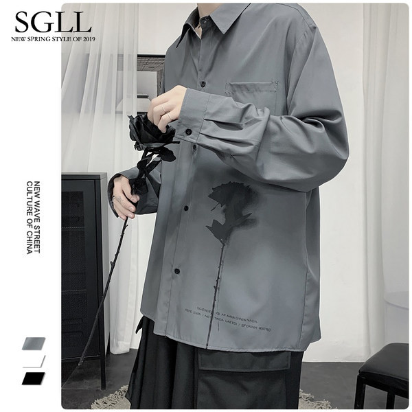 Férfi hosszú ujjú ing mintával