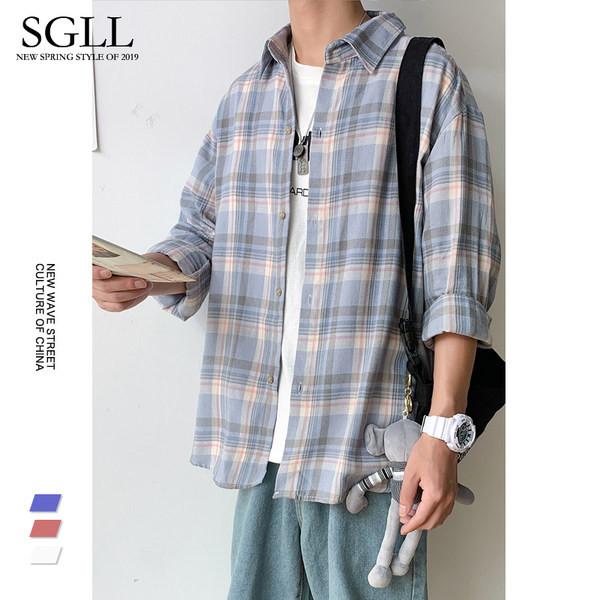 Férfi hosszú ujjú kockás ing