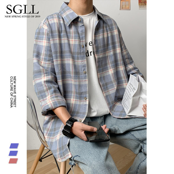 Férfi hosszú ujjú kockás ing