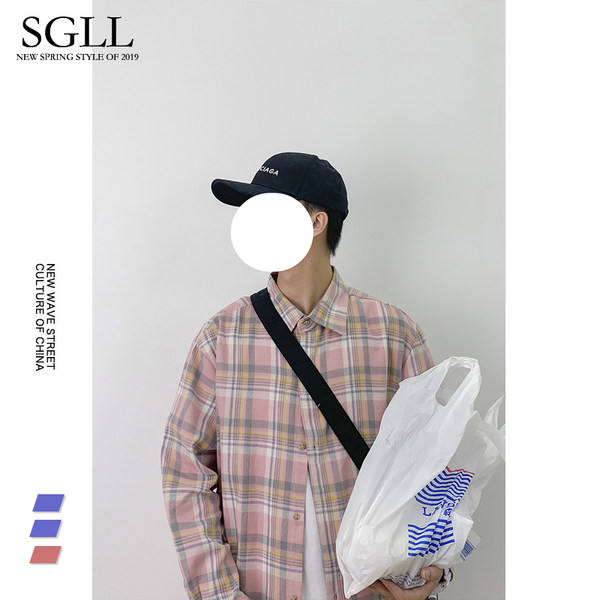 Férfi hosszú ujjú kockás ing