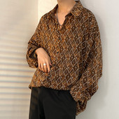 Új modell férfi ing geometrikus formákkal