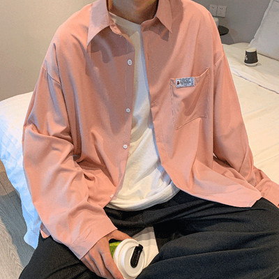 Vyriški marškinėliai laisvomis ilgomis rankovėmis