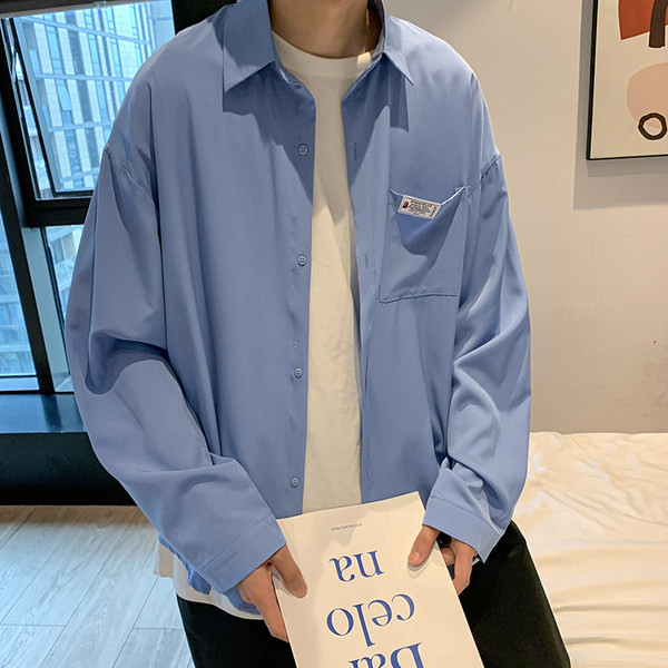 Vyriški marškinėliai laisvomis ilgomis rankovėmis