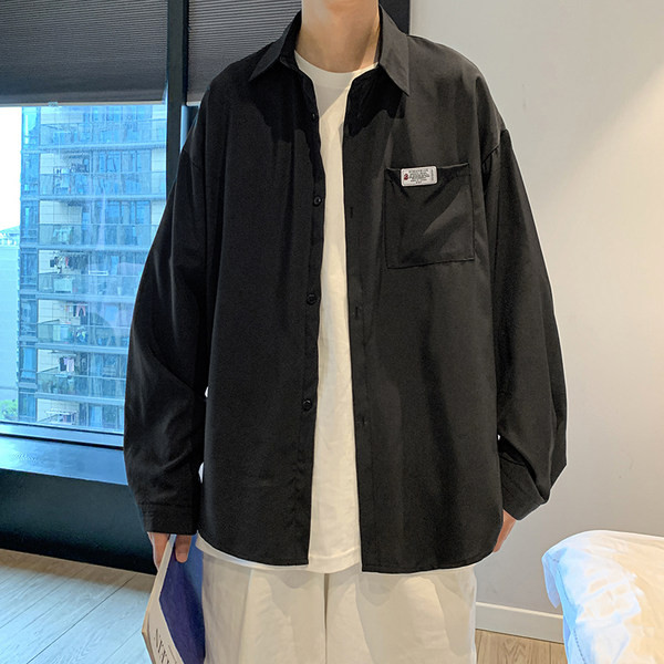 Vyriški marškinėliai laisvomis ilgomis rankovėmis