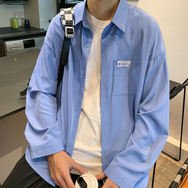 Vyriški marškinėliai laisvomis ilgomis rankovėmis