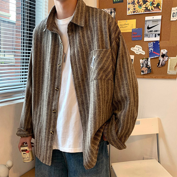 Klassikalise kraega meeste triibuline särk