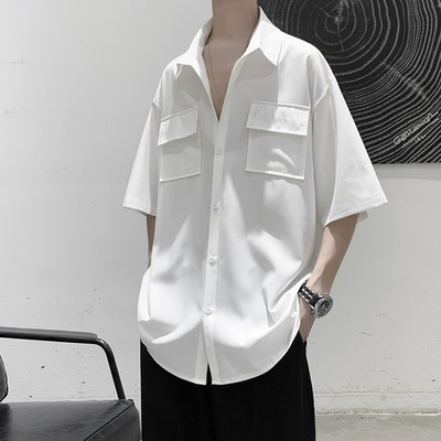 Ανδρικό καλοκαιρινό πουκάμισο με τσέπη και κουμπιά