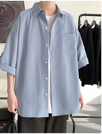 Ανδρικό πουκάμισο με κλασικό γιακά, κουμπιά και τσέπη