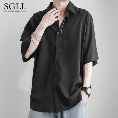 Klassikalise krae ja 3/4 varrukatega vabaaja meeste särk