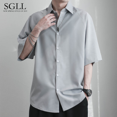 Klassikalise krae ja 3/4 varrukatega vabaaja meeste särk