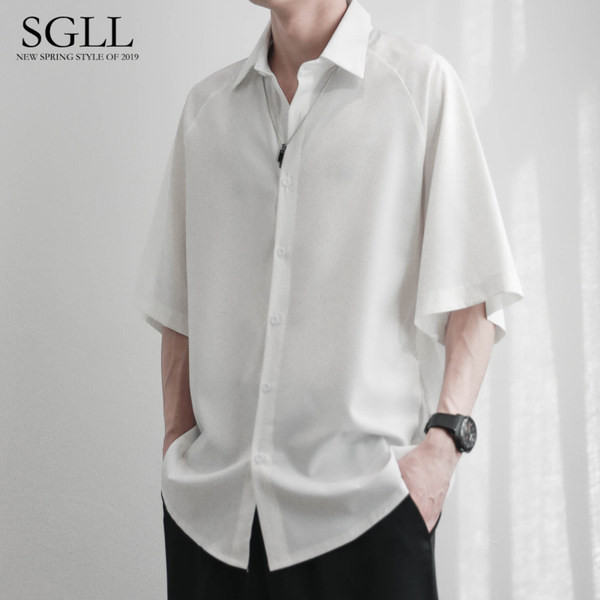 Klassikalise krae ja 3/4 varrukatega vabaaja meeste särk