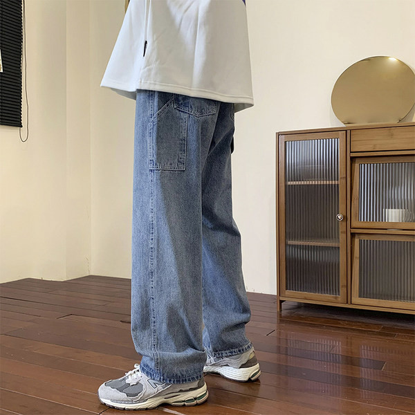 Naiste laia säärega teksased taskuga