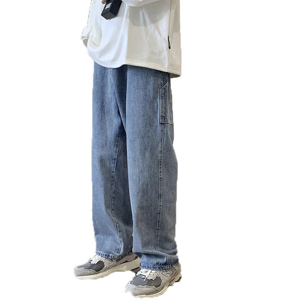 Naiste laia säärega teksased taskuga