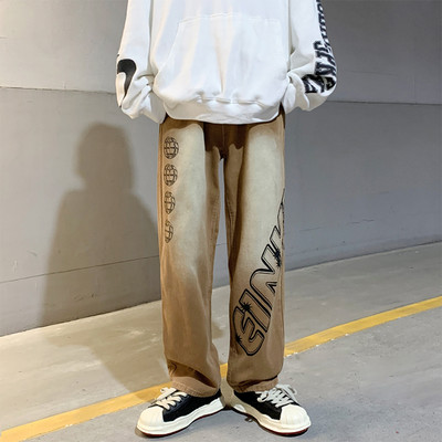 Ανδρικά τζιν casual με γράμματα