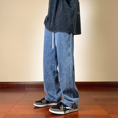 Ανδρικό κομψό τζιν με μοντέλο φαρδύ τσέπη