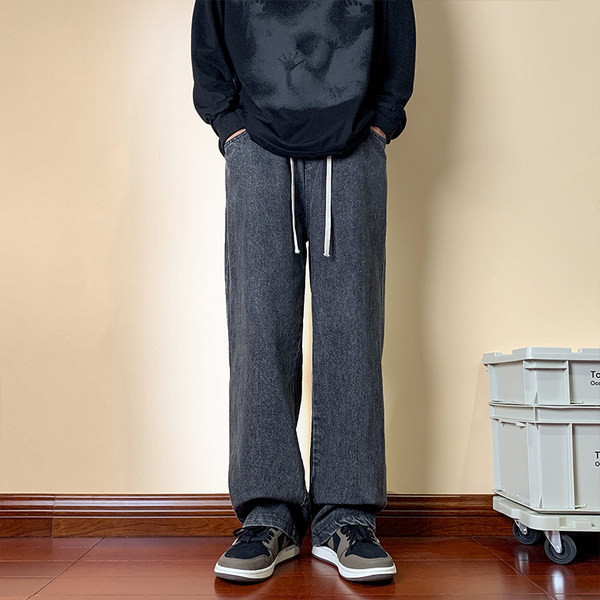 Ανδρικό κομψό τζιν με μοντέλο φαρδύ τσέπη