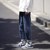 Férfi tavaszi farmernadrág tiszta mintás zsebbel