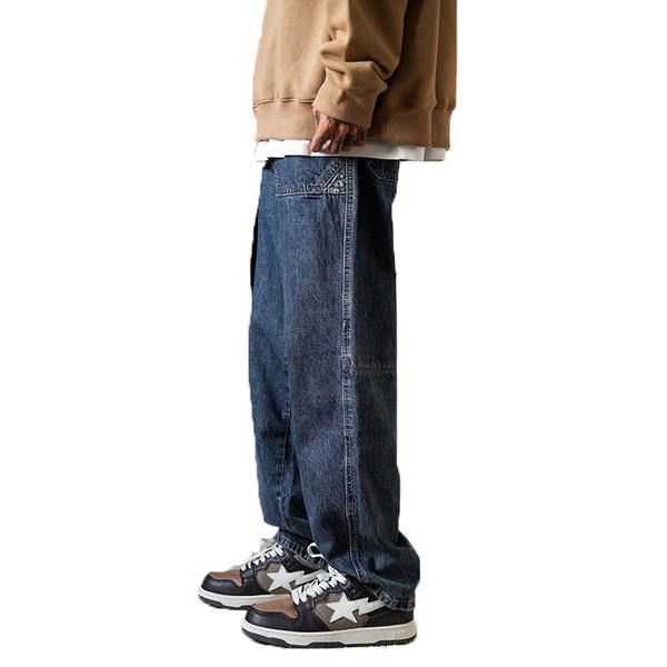 Φαρδύ μοντέλο ανδρικό τζιν ίσιο μοντέλο με τσέπη