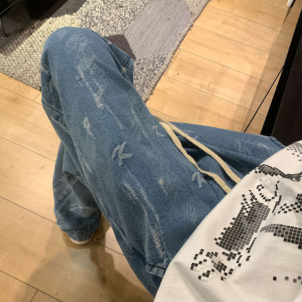 Rebitud mustriga pikad meeste vabaaja teksad