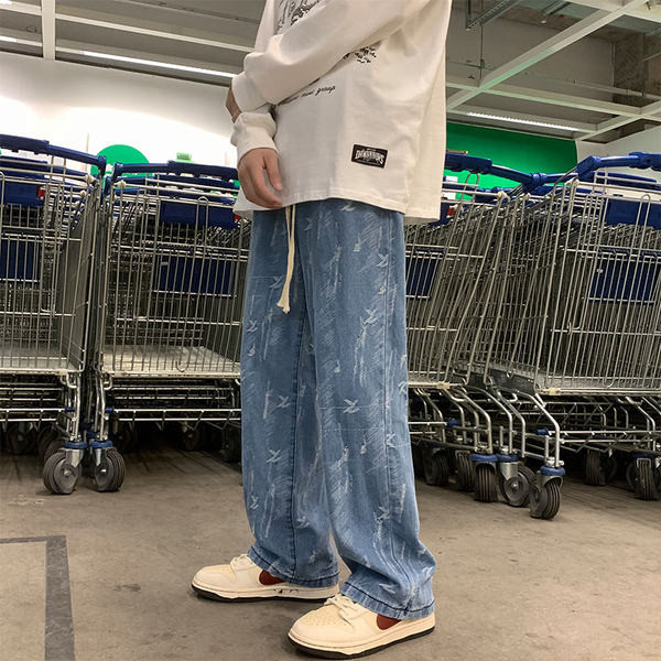 Rebitud mustriga pikad meeste vabaaja teksad