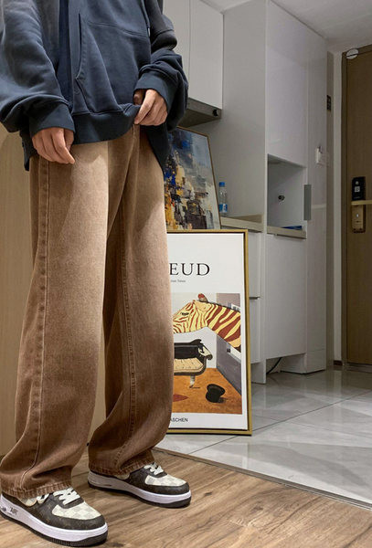 Új széles modell férfi farmer