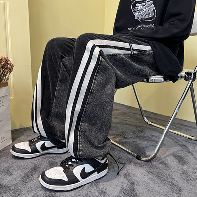 Meeste teksapükste lai ääristega mudel