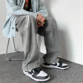 Férfi alkalmi farmernadrág varrással